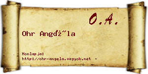 Ohr Angéla névjegykártya